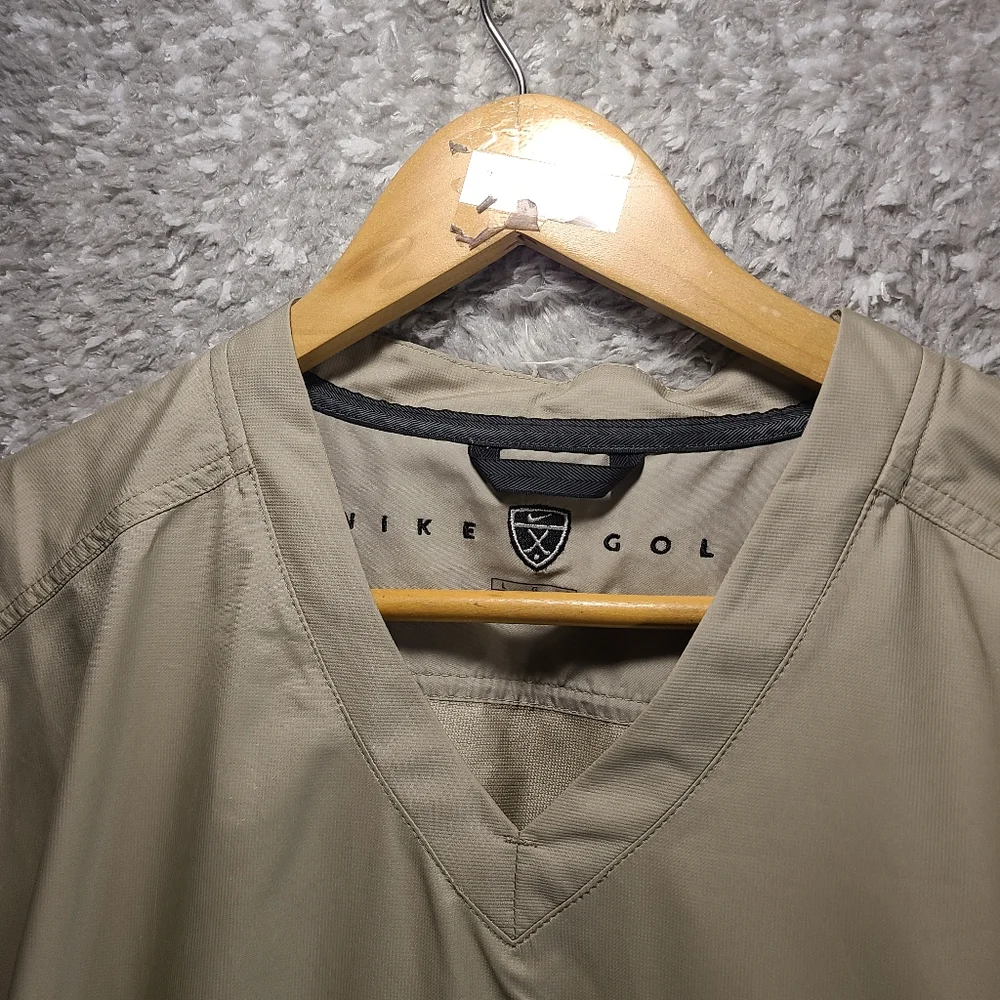 Nike Lightweight Golf Windbreaker Performance Layer Vest Beige Men's Size Large